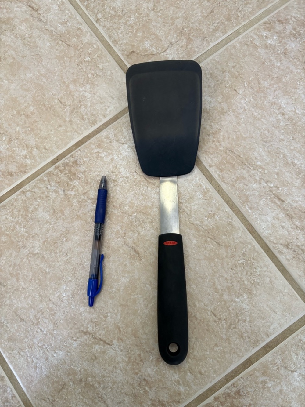 OXO Silicone Flexible Turner: Black Cooking Spatula, Stainless Steel Handle, 12"